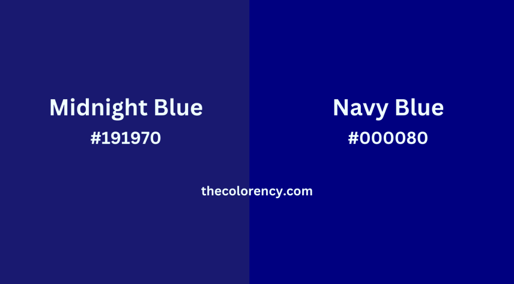Midnight Blue and Navy Blue: All Differences Explained - The Color Ency